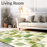 Enchanted Meadow Pathway Area with Modern Foliage Geometry(Green)