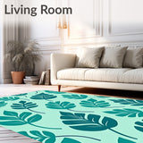 Botanical Oasis with Interlocking Leaf Silhouettes and Subtle Seafoam Highlights(Green)