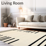 Exotic Zebra Stripe Contemporary Beige Base with Distinct Black Bands(Beige)