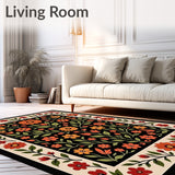 Heirloom Blossom Patchwork With Timeless Nature Motifs(Black)