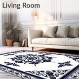 Vintage Medallion Pathway with Ornate Botanical Motifs(Blue)