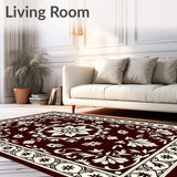 Vintage Inspired Floral Medallion with Detailed Botanical Motifs (Brown)