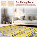 Ultra Soft Area Rug, Non Slip, Stain Resistant, Washable Area Rugs for Living Room, Bedroom, Geometric Boho High Traffic(Yellow)