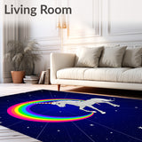 Legendary Beast Trotting Beneath Glowing Astral Arc Journey (Blue)