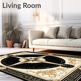 Vintage Prairie Compass Featuring Elegant Beige and Onyx Design(Black)