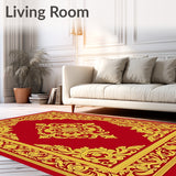 Damask Flourish Vintage Inspired Elegant Statement Accent(Red)