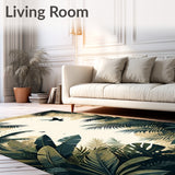 Reversible Balcony with Distinctive Tropical Foliage Print Area(Beige)