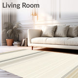Contemporary Beige Area Linear Stripe(Beige)