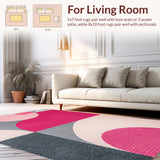Ultra Soft Area Rug, Non Slip, Stain Resistant, Washable Area Rugs for Living Room, Bedroom, Modern Abstract Soft Pink Rug(Pink)