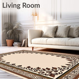 Paisley Cascade with Ornamental Border Framework(Brown)