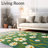 Brushstroke Botanical Meadow Design with Textured Paint Effect(White)