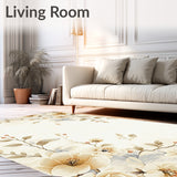 Artistic Floral Beige and Ivory Tones Modern Design(Beige)