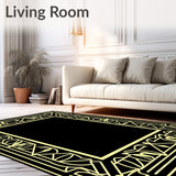 Art Fan Motif with Structured Designs (Black)