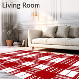 Seasonal Tartan Inspired Grid with Festive Color Coordination(Red)