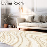 Luxurious Cloud Wave Contour Design Decorative Area Cover(Beige)