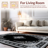 Elegant Coffin Shaped Decorative Rug With Mystical Gothic(Silver)