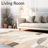 Earthy Round Jute Featuring Layered Chevron and Spiral Boho(Beige)