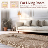 Ultra Soft Area Rug, Non Slip, Stain Resistant, Washable Area Rugs for Living Room, Bedroom, Contemporary Antelope Print Kitchen Rug(Beige)