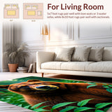 Forest Portrait Cabin Themed Slip Resistant(Brown)