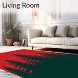 Evergreen Pine Tree Area with Woodland Forest Theme(Red)