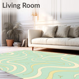 Sophisticated Abstract Waves with Delicate Accents(Ivory)