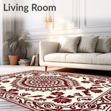 Boho Tapestry Design with Ornate Floral (Red)