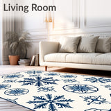 Snowflake Medallion with Intricate Crystalline Details Area(Blue)