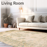 Classic Heritage with Antique Botanical Motifs and Weathered Detailing(Beige)