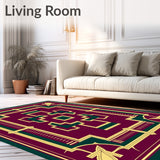 Abstract Festive Maze with Art Inspired Holiday Shapes(Maroon)