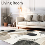Intricate Abstract Area Featuring Shapes in Beige and Grey(Gray)