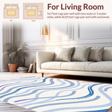 Elegant Brushstroke Wave Luxury Contemporary(Blue)