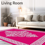 Luxurious Swirl Medallion Trellis Modern Contemporary Elegant (Pink)