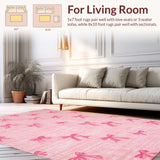Ultra Soft Area Rug, Non Slip, Stain Resistant, Washable Area Rugs for Living Room, Bedroom, Aesthetic Pink Bows Soft Carpet for Rooms Coquette Area Rug(Pink)