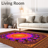 Vibrant Sunset Tapestry Arabesque Starburst(Pink)