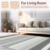 Layered Doorstep with Artistic Stripe and Modern Geometric Flair(Black)