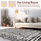 Chic Linear Harmony With Interlocking Stripe Grid And Modern Contrast(White)