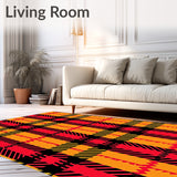 Harvest Gingham Plaid with Diagonal Crosshatch Motif(Red)