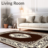 Damask Filigree Motif with Ornamental Botanical Scrolls(Brown)