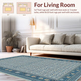 Ultra Soft Area Rug, Non Slip, Stain Resistant, Washable Area Rugs for Living Room, Bedroom, Soft Islamic Design Prayer Mat(Blue)