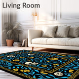 Dark Academia Floral Jungle with Skull Beetle and Snail Motifs (Black)