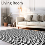 Houndstooth Motif Decorative Covering with Interlocking(Black)