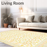 Charming Bloom – Elegant Beige Area with Petal Design(White)