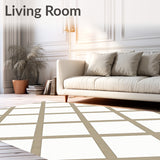 Lattice Contemporary Abstract Minimalist Floor Covering(Beige)