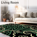 Lush Wave With Interlocking Swirls And Gold Highlights (Black) - ODIKA