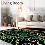 Lush Wave With Interlocking Swirls And Gold Highlights (Black) - ODIKA