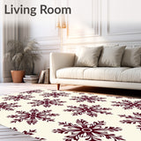 Nostalgic Snowflake Damask Non Slip(Ivory)