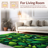 Ultra Soft Area Rug, Non Slip, Stain Resistant, Washable Area Rugs for Living Room, Bedroom, Artistic Ultra-Thin Washable Dining Room Rug(Green)