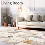 Modern Mosaic Hallway with Angular Geometric Shapes and Neutral Hues Fusion(Beige)