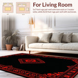 Spooky Black Geometric Horror Motif(Red)