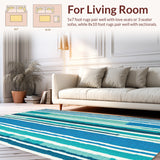 Ultra Soft Area Rug, Non Slip, Stain Resistant, Washable Area Rugs for Living Room, Bedroom, Modern Round Shag Fluffy(Blue)